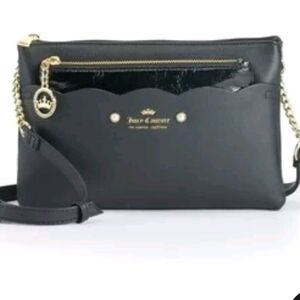 Juicy Couture ride the wave crossbody bag, black with pouch, like new